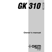 Peavey GK 310 Keyboard manual cover