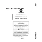 John Deere M-Gator A3 Utility Vehicle manual cover