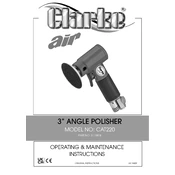 Clarke 3110474 CAT220 Angle Polisher manual cover