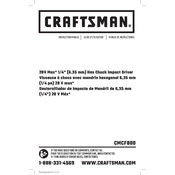 Craftsman CMCF800C2 Impact Driver manual cover