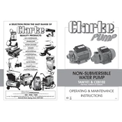 Clarke 7230375 TAM101 Non-Submersible Water Pump manual cover