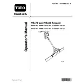 Toro VS-70 68054 Screed manual cover