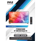 Pyle PTVWEB75UHD TV manual cover