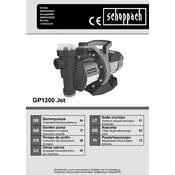 Scheppach GP1300 Jet 5909403901 Pump manual cover