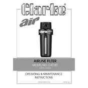 Clarke 3120504 CAT187 Airline Filter manual cover