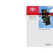 Toyota Avalon 2013 Sedan manual cover