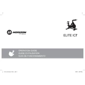 Horizon Fitness Elite IC7 2014 Indoor Cycle manual cover