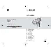 Bosch PSR Select Screwdriver manual cover