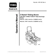 Toro Z Master Turbo Force 6000 Series 74977 Mower manual cover