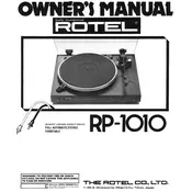 Rotel RP-1010 Turntable manual cover