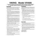 Viking VIV600 600 CFM Ventilator manual cover