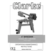 Clarke 6460060 CBS45MD 6 Inch Bandsaw manual cover