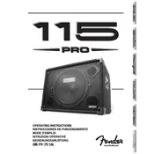 Fender 115 Pro Bass Loudspeaker Enclosure 22-17700-000 Speaker manual cover