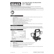 Sealey CP20VWL Worklight manual cover