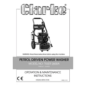 Clarke 7320206 Tiger 2600A Petrol Driven Power Washer manual cover