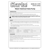 Clarke 6499644 CVPW Weak Chemical Vane Pump manual cover