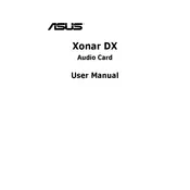 ASUS Xonar DX Sound Card manual cover