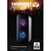 Daewoo LED Bluetooth Party Speaker AVS1464 Speaker manual cover