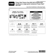 Toro Power Max 928OAE 38850 Snow Thrower manual cover