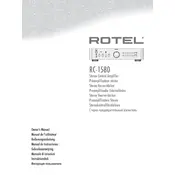 Rotel RC-1580 Amplifier manual cover