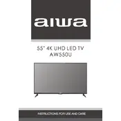 Aiwa AW550U TV manual cover