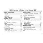 Chevrolet Uplander 2008 manual cover