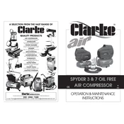 Clarke 2330006 Spyder 3 Air Compressor manual cover