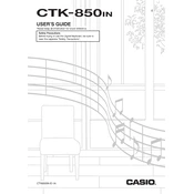 Casio CTK850IN Keyboard manual cover