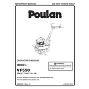 Poulan Pro VF550 Tiller manual cover