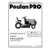 Poulan Pro PR1842STC Tractor manual cover