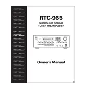 Rotel RTC-965 Preamplifier manual cover