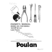 Poulan Pro CHD185H46A Tractor manual cover