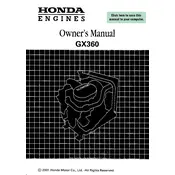 Honda GX360 2001 Engine manual cover