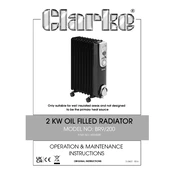 Clarke 6934009 BR9 200 2 KW Oil Filled Radiator manual cover