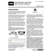 Toro Recycler 20382 Mower manual cover