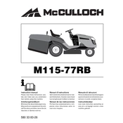 McCulloch M115-77RB manual cover