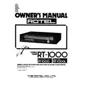 Rotel RT-1000 Tuner manual cover