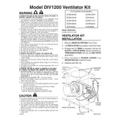 Viking DIV1200 1200 CFM Ventilator manual cover