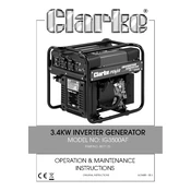 Clarke 8877125 IG3500AF 3.4KW Inverter Generator manual cover