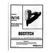 Bostitch N16 Nailer manual cover