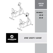 Horizon Fitness RC30 2008 Recumbent Bike manual cover