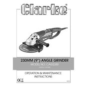 Clarke 6470098 CAG2350 230mm 9 Inches Angle Grinder manual cover