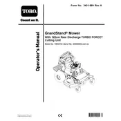 Toro GrandStand Turbo Force 74542TE Mower manual cover