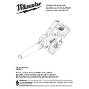 Milwaukee M18 0884-20 Blower manual cover