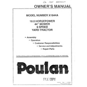 Poulan Pro X1844A Mower manual cover