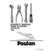 Poulan Pro HDF550K Tiller manual cover