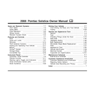 Pontiac Solstice 2008 manual cover