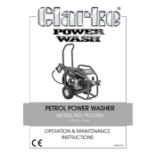 Clarke 7330361 PLS195A Petrol Power Washer manual cover