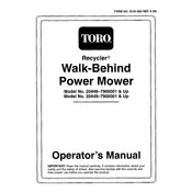 Toro Recycler 20448 Mower manual cover