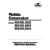 Subaru Robin RGX305 Generator manual cover